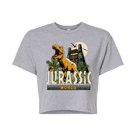 Jurassic Park - Jurassic World T Rex - Juniors Cropped Graphic T-Shirt