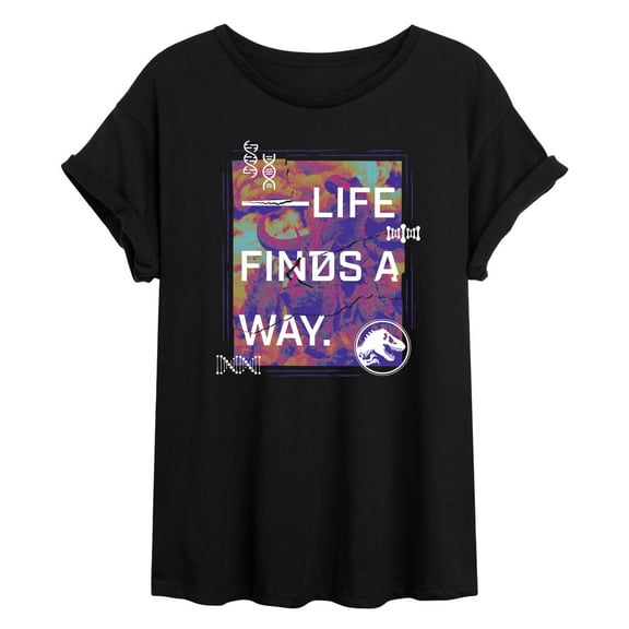 Jurassic Park - Life Finds A Way - Women's Oversized Graphic T-Shirt