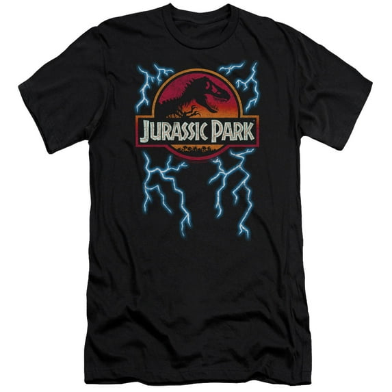 Jurassic Park Lightning Logo S/S Adult 30/1 T-Shirt Black