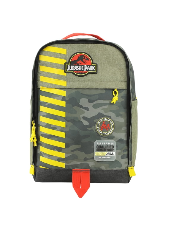 Jurassic Park Logo 16" Tan & Camo Backpack