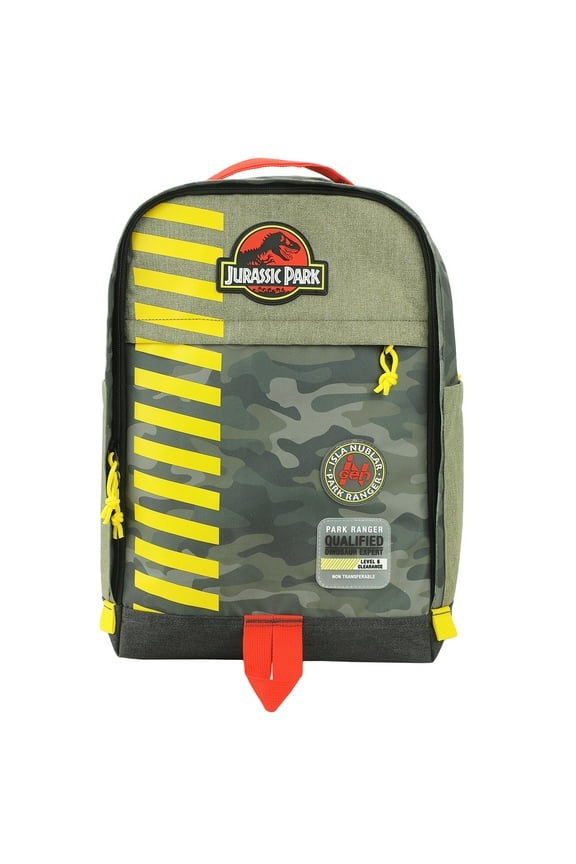 Jurassic Park Logo 16" Tan & Camo Backpack