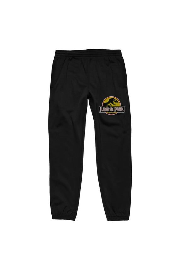 Jurassic Park Logo Men's Black Jogger Pants-Medium