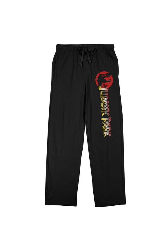 Jurassic Park Logo Men's Black Sleep Pajama Pants