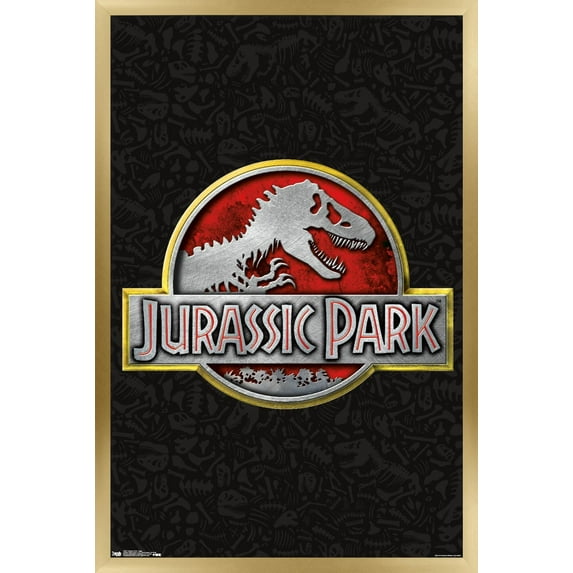 Jurassic Park - Logo Wall Poster, 22.375" x 34", Framed