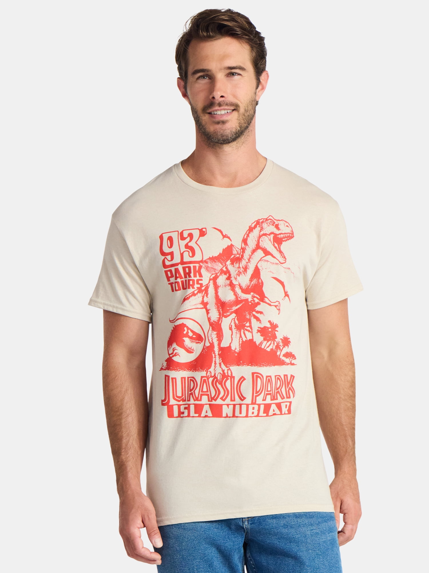 Jurassic Park Men's and Big Men's Tours Graphic Tee with Short Sleeves, Sizes S-3XL