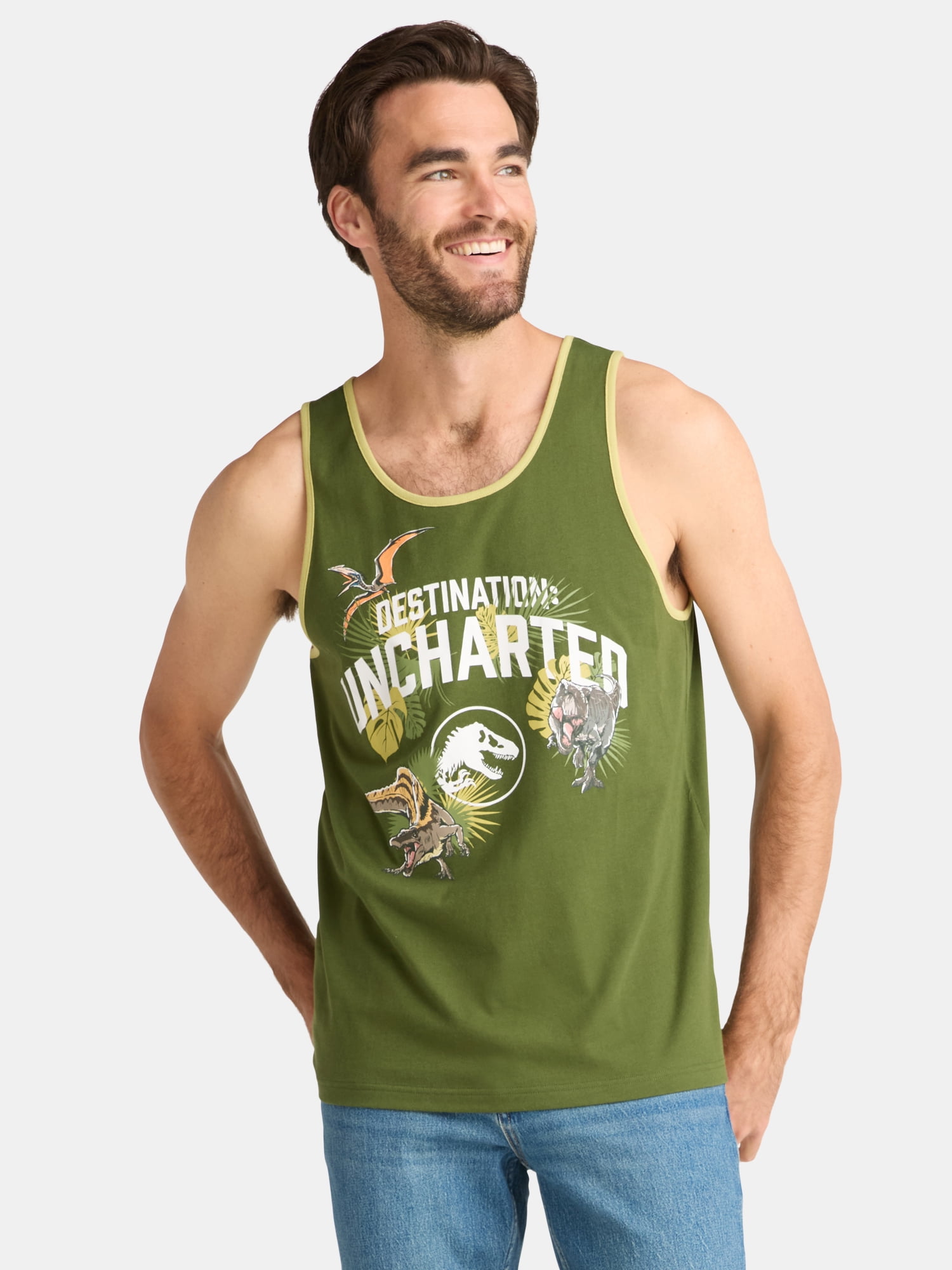 Jurassic Park, Men's & Big Men's Graphic Tank Top Shirt, Uncharted, Sizes S-3XL