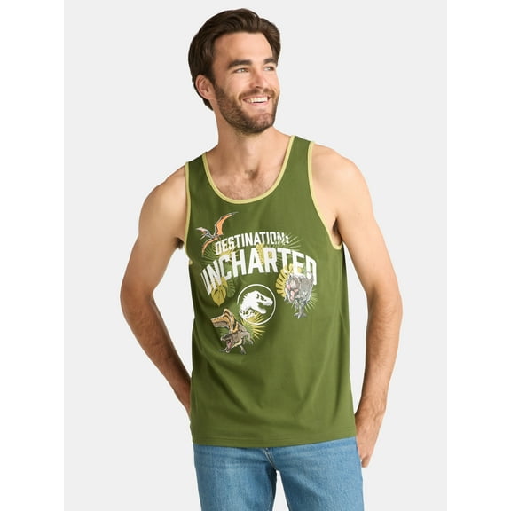 Jurassic Park, Men's & Big Men's Graphic Tank Top Shirt, Uncharted, Sizes S-3XL