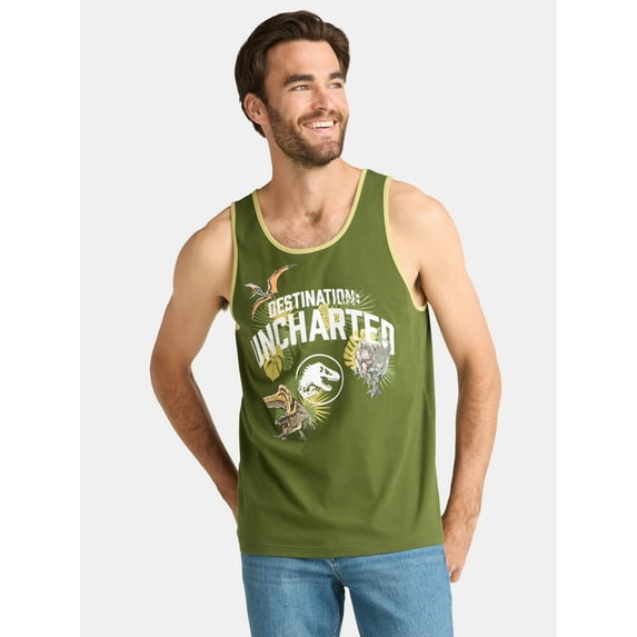 Jurassic Park, Men's & Big Men's Graphic Tank Top Shirt, Uncharted, Sizes S-3XL