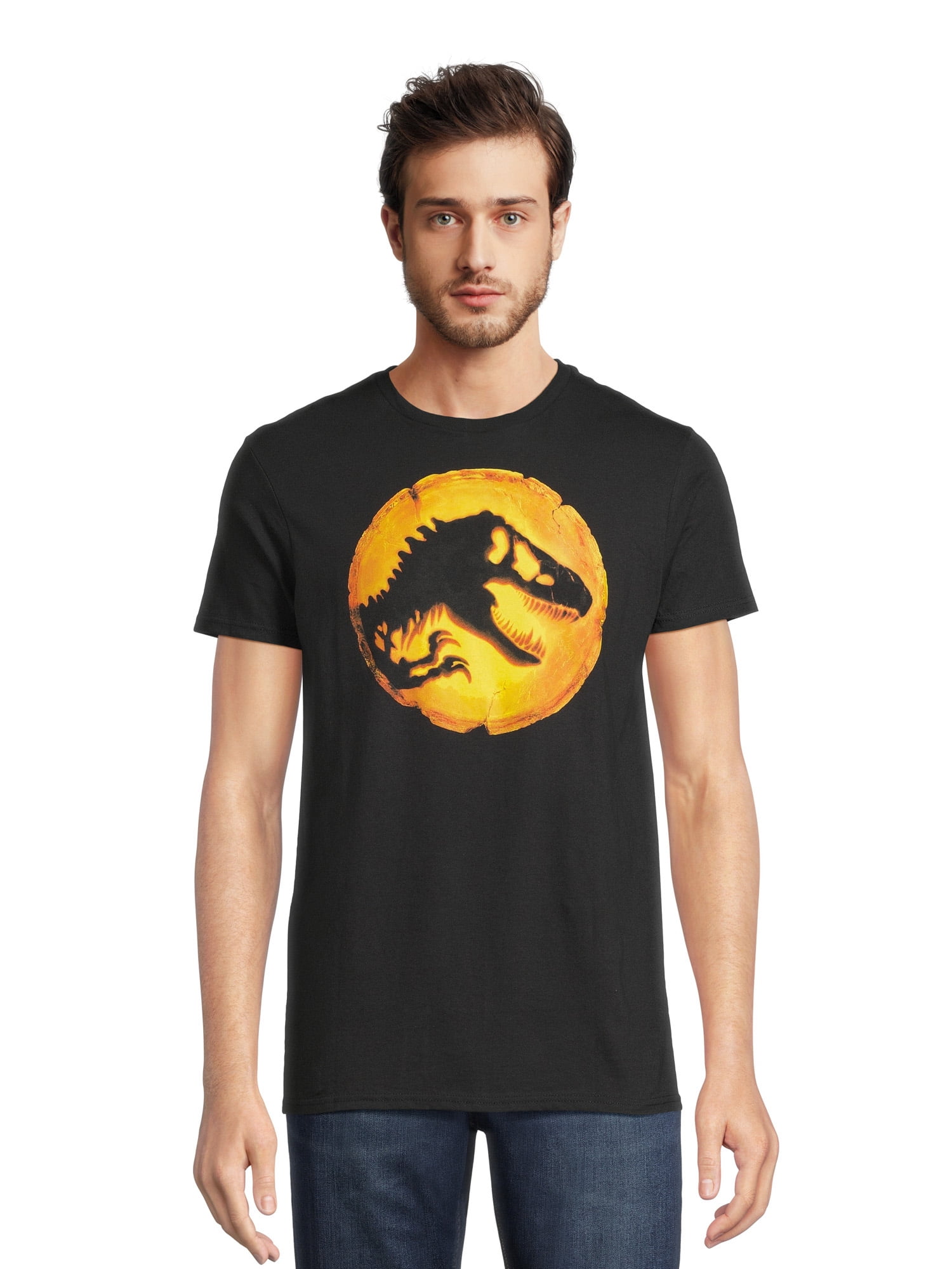 Jurassic World Glowing Dinosaur Black Cotton Graphic Tee 2XL