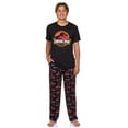 thumbnail image 1 of Jurassic Park Men's T Rex Slash Movie Logo 2-Piece Lounge Sleep Set Short Sleeve Shirt and Pajama Pant, 1 of 6