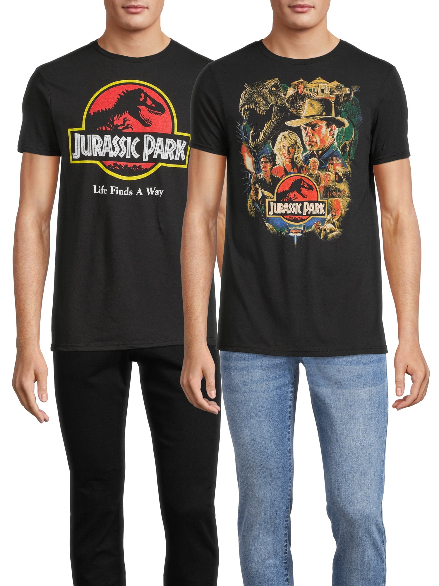 Jurassic Park Unisex The Predators Big Print Graphic T-Shirt - Green