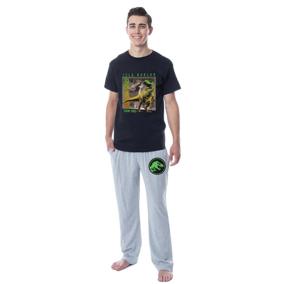 Jurassic Park Mens' Isla Nublar Dinosaur Film Movie Sleep Pajama Set