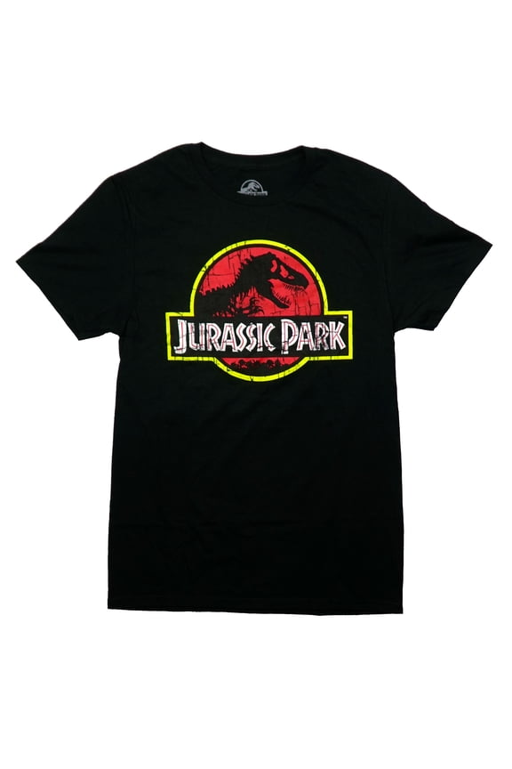 Jurassic Park Mens T-Shirt - Classic Logo In Distressed Pieces (2X-Large)