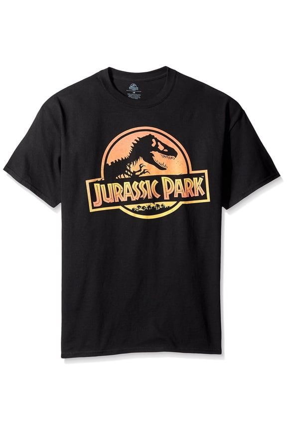 Jurassic Park Mens T-Shirt - Classic Orange Yellow Circle Logo (Small)
