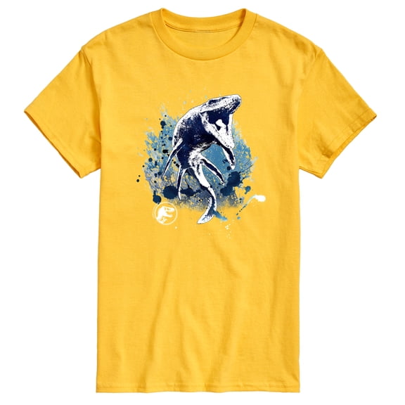Jurassic Park - Mosasaurus Splatter Graphic - Men's Short Sleeve Graphic T-Shirt