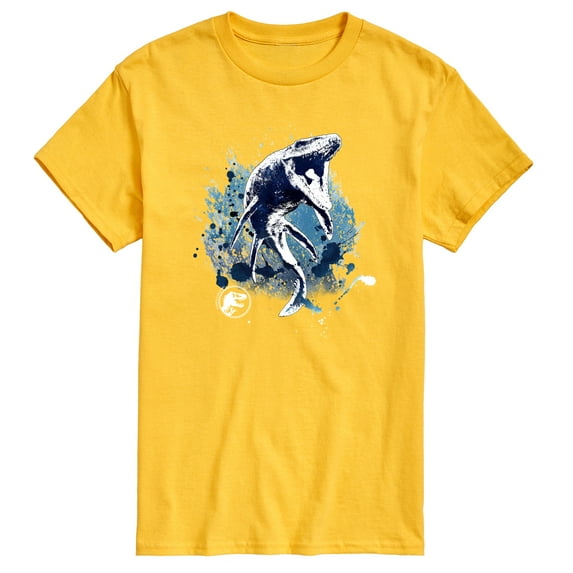 Jurassic Park - Mosasaurus Splatter Graphic - Men's Short Sleeve Graphic T-Shirt
