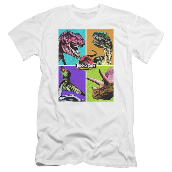 Jurassic Park Prehistoric Block Premium S/S Adult 30/1 T-Shirt White