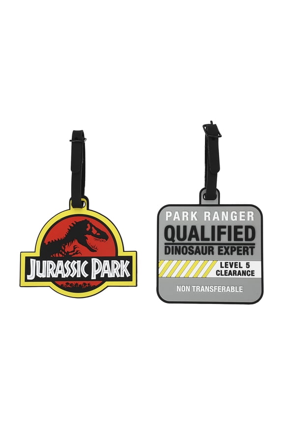 Jurassic Park Qualified Dinosaur Expert Molded Rubber Luggage Tags (Set of 2)