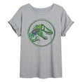 thumbnail image 1 of Jurassic Park - Reptile Texture Coin Logo - Women's Oversized Graphic T-Shirt, 1 of 4