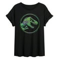 thumbnail image 1 of Jurassic Park - Reptile Texture Coin Logo - Women's Oversized Graphic T-Shirt, 1 of 4
