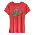 thumbnail image 1 of Jurassic Park - Reptile Texture Coin Logo - Women's Short Sleeve Graphic T-Shirt, 1 of 4