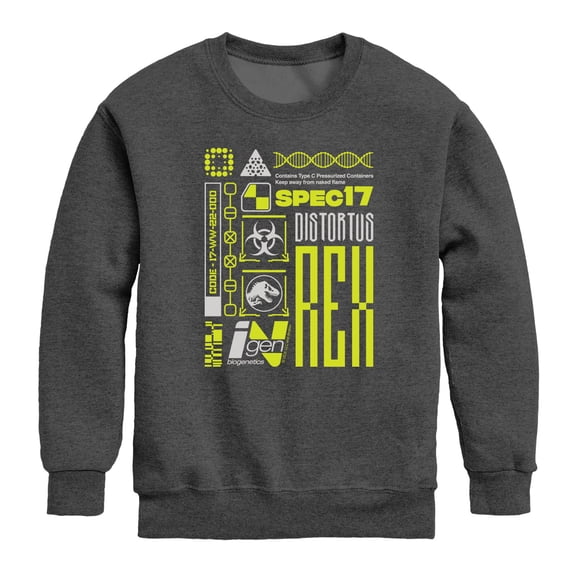 Jurassic Park - Rex Digital - Youth Crew Fleece Sweatshirt