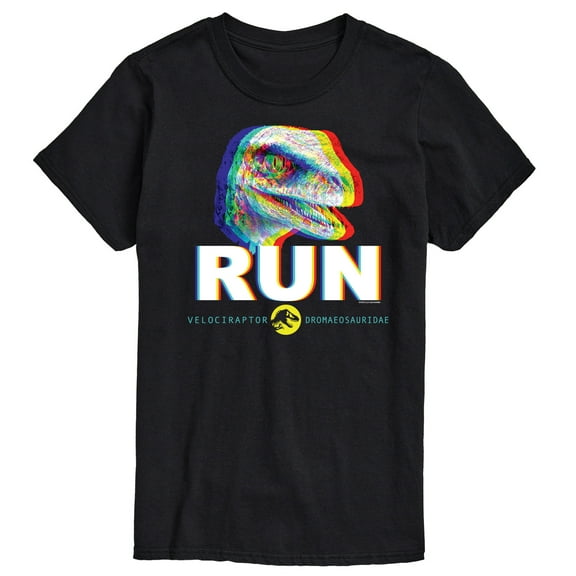 Jurassic Park - Run Glitch Velociraptor - Men's Short Sleeve Graphic T-Shirt