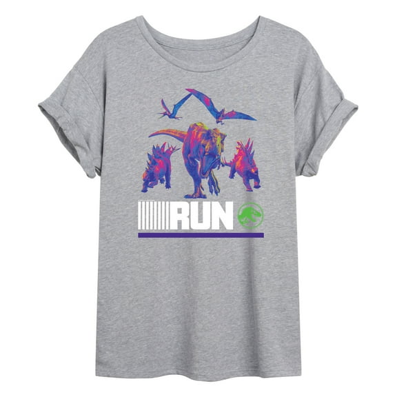 Jurassic Park - Run Infared Dinos - Women's Oversized Graphic T-Shirt