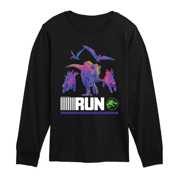 Jurassic Park - Run Infared Dinos Long Sleeve Graphic T-Shirt