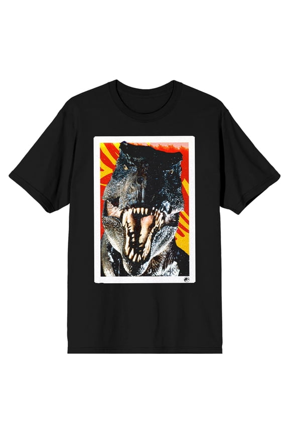 Jurassic Park Scary Dinosaur Crew Neck Short Sleeve Men's Black T-shirt-XS