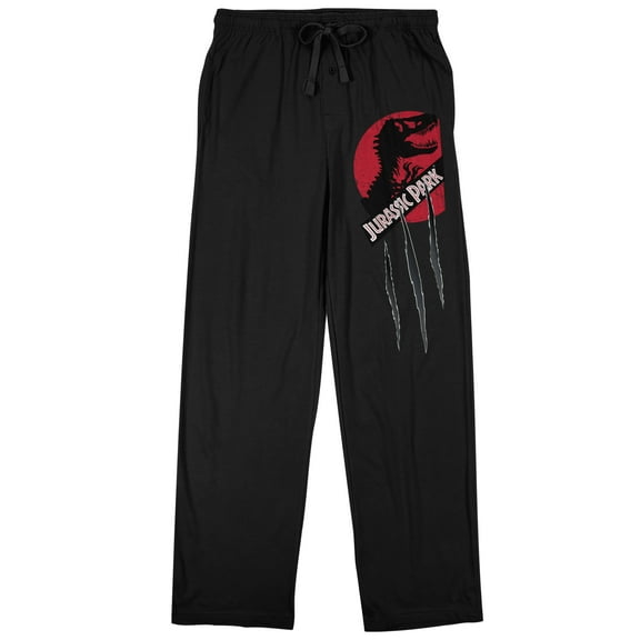 Jurassic Park Slash Logo Men's Black Sleep Pajama Pants-X-Large