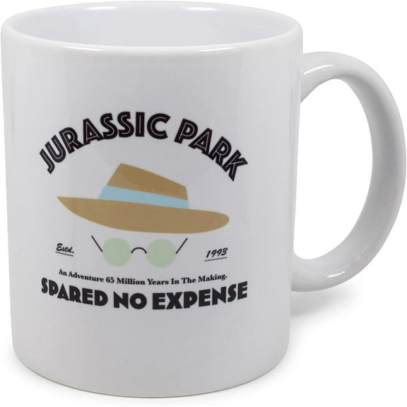 Jurassic Park Spared No Expense Ceramic Coffee Mug | Official Steven Spielberg Movie Collectible | Oversized Cup For Home Kitchen Bar Set, Novelty Drinkware | Holds 11 Ounces