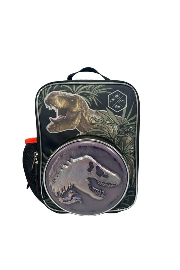 Jurassic Park Stone Logo Unisex 10 inch Polyester Reusable Lunch Kit Black