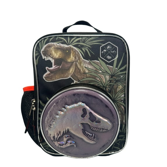 Jurassic Park Stone Logo Unisex 10 inch Polyester Reusable Lunch Kit Black