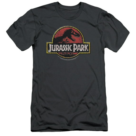 Jurassic Park - Stone Logo - Slim Fit Short Sleeve Shirt - Small