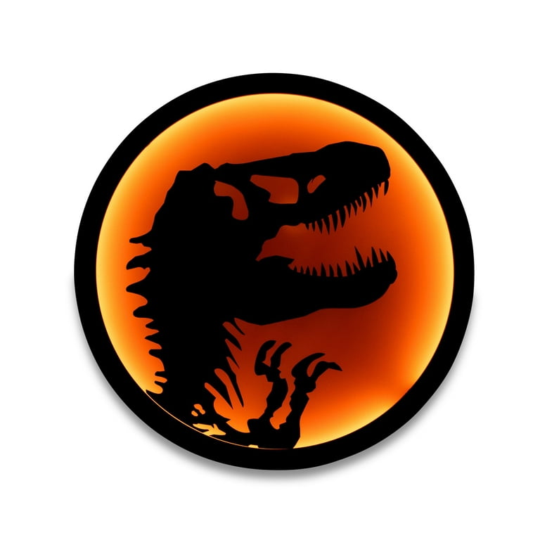 Jurassic Park T-Rex Logo LED Wall Light Sign | 12 Inches Tall
