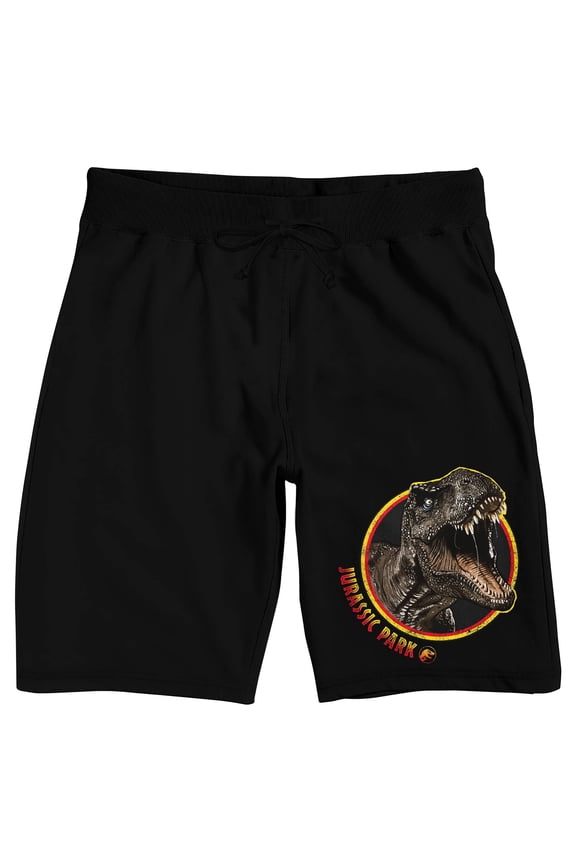 Jurassic Park T-Rex Men's Black Sleep Pajama Shorts-XXL