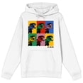 thumbnail image 1 of Jurassic Park T-Rex Multicolored Backgrounds Long Sleeve White Adult Hooded Sweatshirt-XXL, 1 of 7