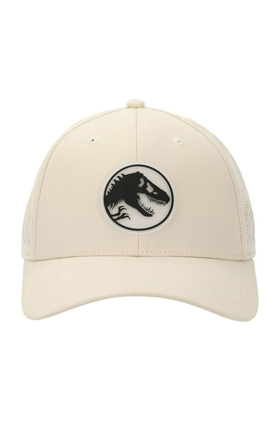 Jurassic Park T-Rex Silhouette Adult Tan Adjustable Perofmance Running Workout Hat