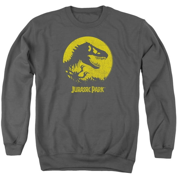Jurassic Park T Rex Sphere Adult Crewneck Sweatshirt Charcoal