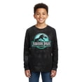 thumbnail image 1 of Jurassic Park T-Shirt Boys' Acid Washed Logo Design Long Sleeve Tee, 1 of 5