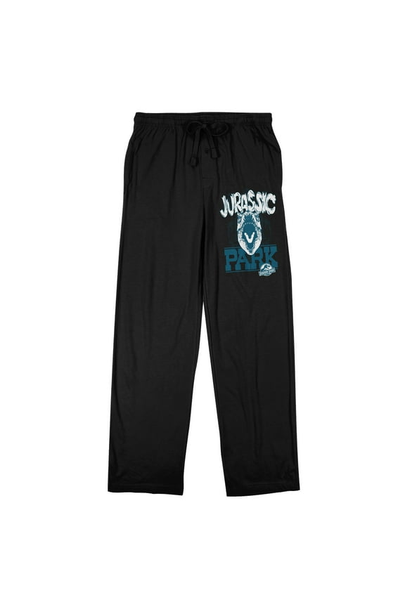 Jurassic Park T-rex Men's Black Sleep Pajama Pants-XXL