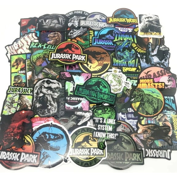 Jurassic Park Themed Set of 50 Assorted Stickers Decal Set