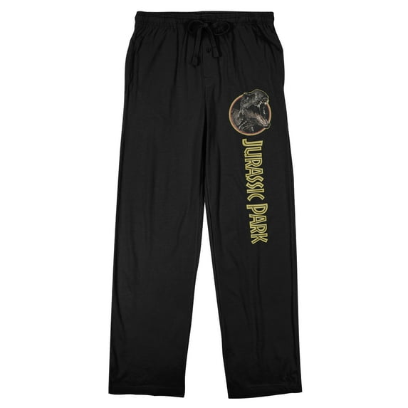 Jurassic Park Title Art Men's Black Sleep Pajama Pants-Medium