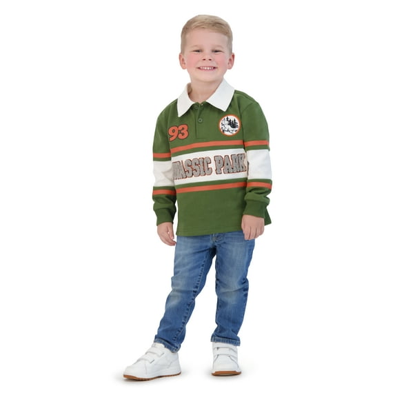 Jurassic Park Toddler Boy Long Sleeve Polo Shirt, Sizes 12 Months - 5T