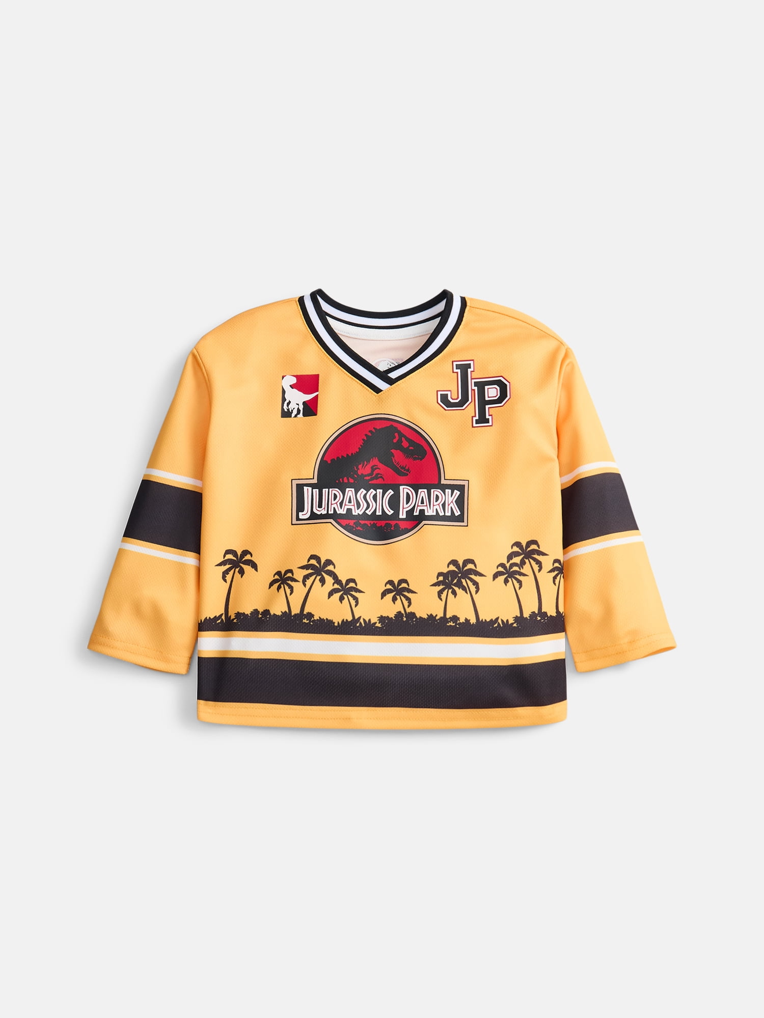 Jurassic Park Toddler Boys Graphic Hockey Jersey with Long Sleeves, Sizes 12M-5T