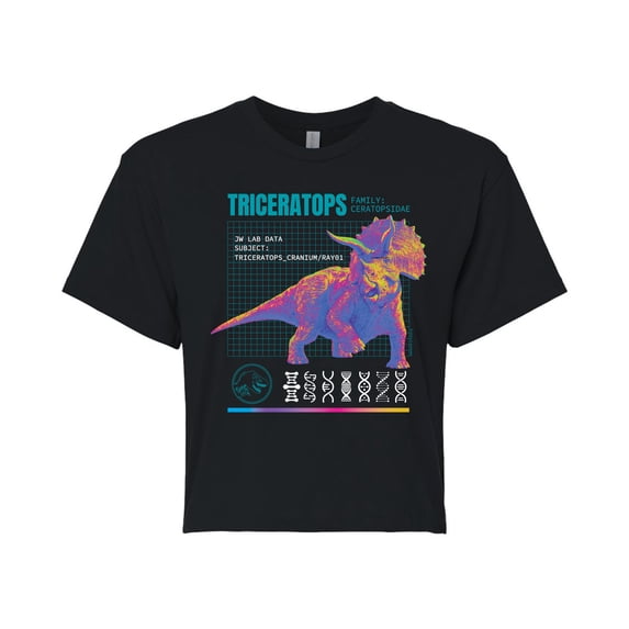 Jurassic Park - Triceratops - Juniors Cropped Graphic T-Shirt