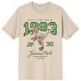 thumbnail image 1 of Jurassic Park Varsity Art Crew Neck Short Sleeve Natural Women's T-shirt 
-3XL, 1 of 2