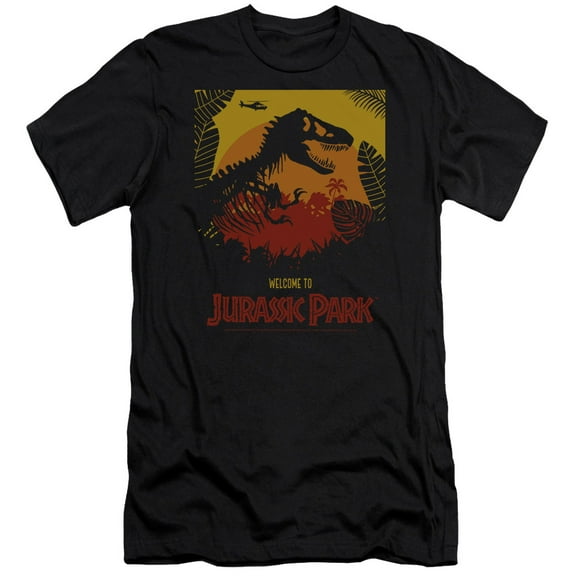 Jurassic Park Welcome To Jp Premium S/S Adult 30/1 T-Shirt Black