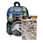 Jurassic Park World 16" Backpack & Insulated Lunch Bag w/ Raised Sticker Sheet